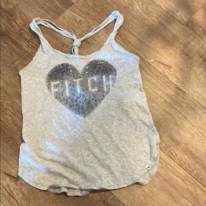 Abercrombie & Fitch Gray Racerback Tank Top Heart Design